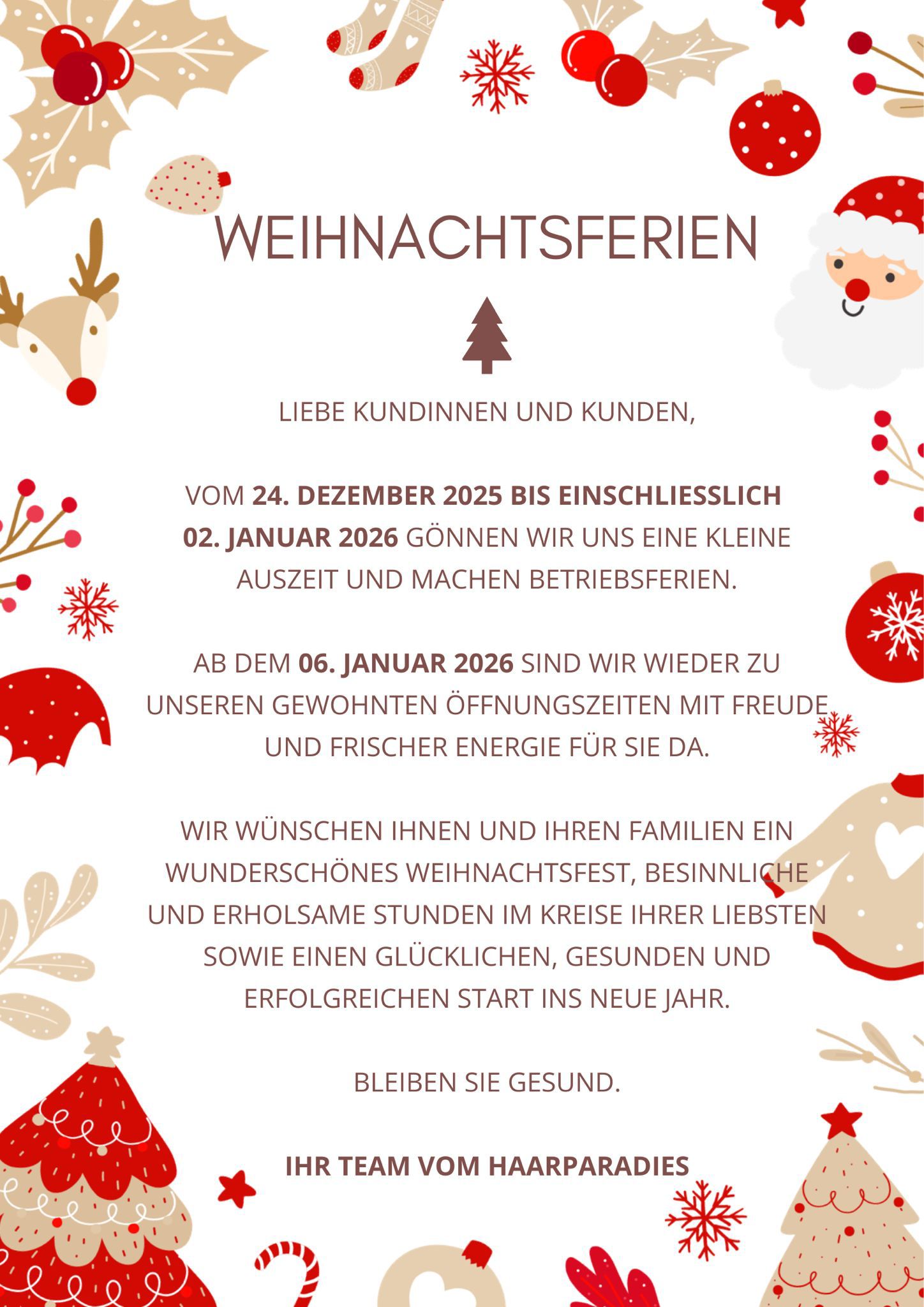 Weihnachtsferien 2025